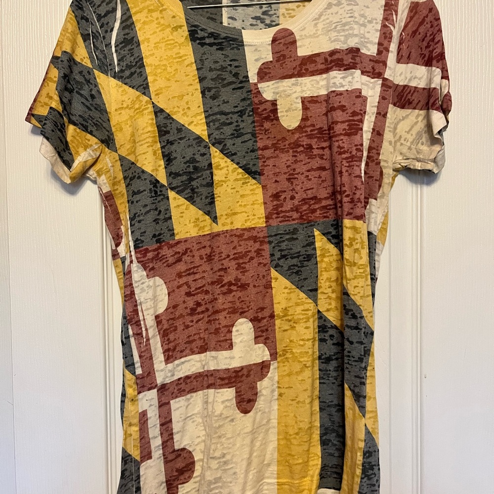 Blue 84 Maryland flag sheer T-Shirt